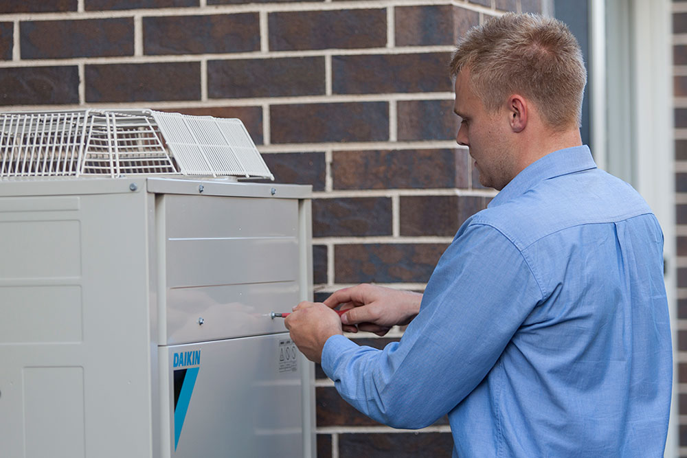 technician installing unit